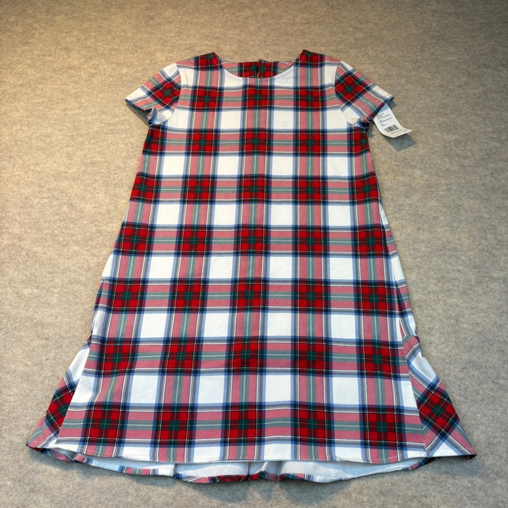 Vineyard Vines Girls Nantucket Tartan Knit Dress Marshmallow Plaid M 10-12